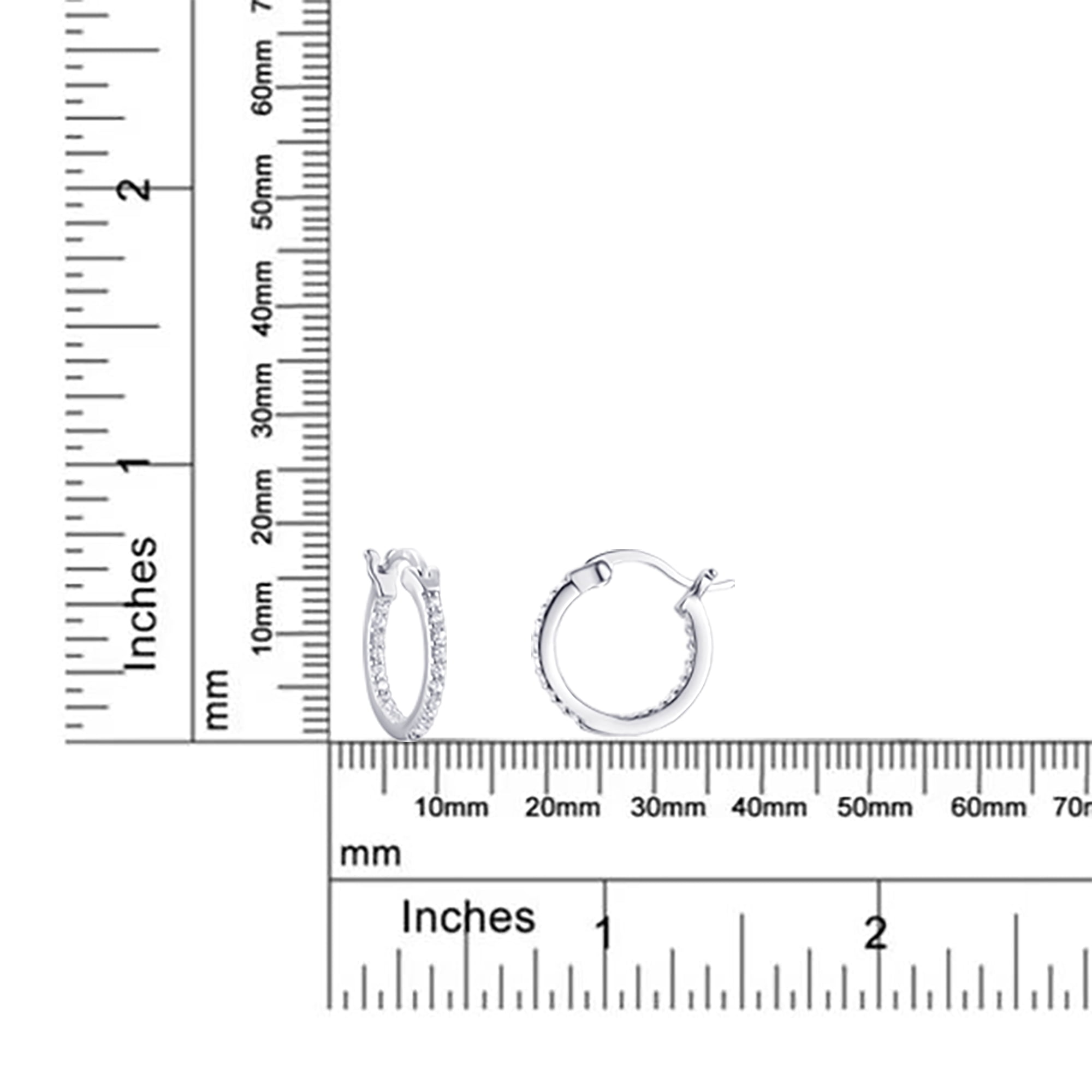 Brilliance Fine Jewelry Adult Simulated Diamond Duo Hoop Earring Set in Sterling Silver and 14KT Gold Plated