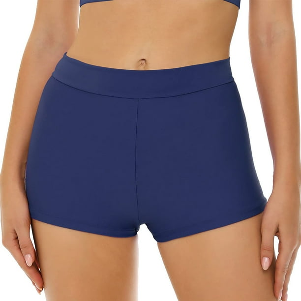 QunButy Tankini Swimsuits For Women Women Swim Shorts High Waisted Bathing  Suit Bottoms Tummy Control Swim Boyshorts Full Coverage Boardshort