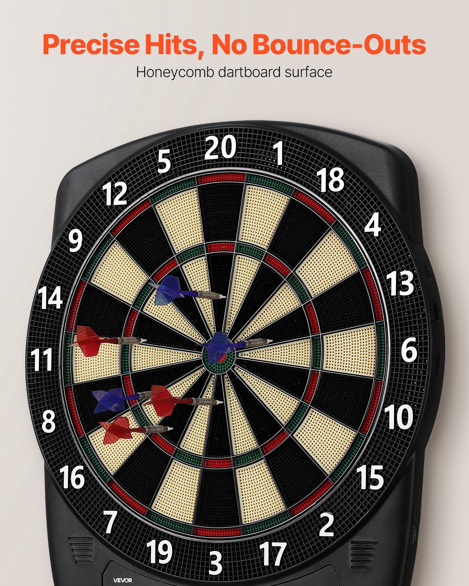 Electronic Dart Board 13.5 Inch Target Dartboard with 43 Games 200 Variations for 8 Players 6 Darts with Flights 50 Soft Tips Color LCD Scoring Screen for Home Party Game Room