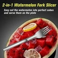 thumbnail image 2 of Fymlhomi 2 in 1 Watermelon Slicer & Cutter-Stainless Steel Fruit Cutting Fork Melon Cube Cutting Tool for Kitchen Gadget, 2 of 5
