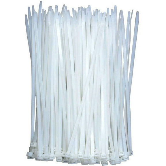 Cable Ties Clear White 300mm x 4mm (100 Pack), Plastic Zip Ties Long Heavy Duty with 40lbs Tensile Strength, Self-Locking Nylon Plastic Wire Ties Wraps for Office, Household and Outdoor