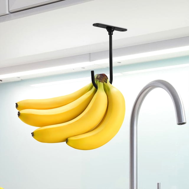 Greenadscape 2Ud Soporte Para Bananas De Metal Negro Bajo Gabinete Ahorra Espacio Mantiene Frescura