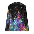 thumbnail image 6 of Mgmyaa Women's Long Sleeve Shirt Christmas-Themed Crew Neck Batwing Sleeve Casual Top, 6 of 7