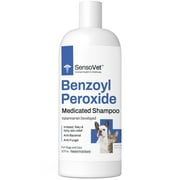 SensoVet Benzoyl Peroxide Shampoo for Cats & Dogs - Helps Treat Dandruff, Scaling, Itching, Acne, Seborrheic Dermatitis, Yeast, Mange, Follicular Plugging & Other Skin Conditions - Antibacterial