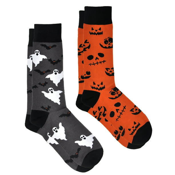 360 Threads - Men's Unisex Halloween Socks Jack O'Lanterns & Bats ...