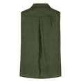 thumbnail image 7 of Neewe Men's Hawaiian Sleeveless Linen Button Up Shirt Turndown Collar Beach Shirt Tank Top Basic Solid Shirt Vest-Army Green S, 7 of 7
