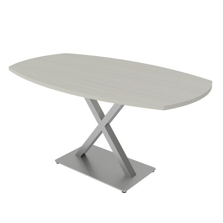 5 Foot Arc Boat Conference Room Table with X Base Data And Electric