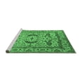 thumbnail image 2 of Ahgly Company Machine Washable Indoor Square Oriental Emerald Green Industrial Area Rugs, 4' Square, 2 of 4