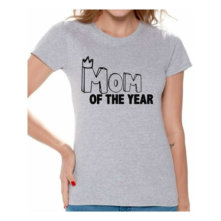 Awkward Styles Women's Mom Of The Year Graphic T-shirt Tops For The Best