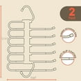 thumbnail image 2 of Campior Space Saving Pants Hanger, 2-Pack 6-Layer Jeans & Skirt Organizer, Anti-Slip Stainless Steel Closet Hanger, White, 2 of 4