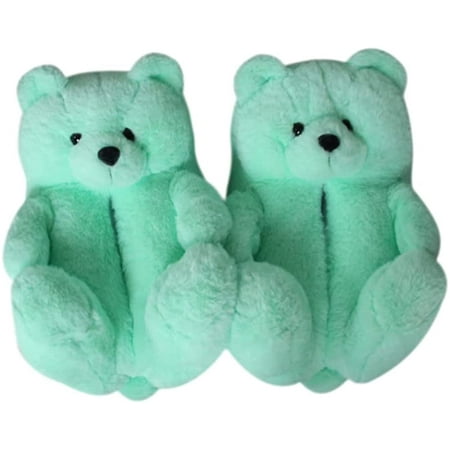 

Homgreen Women s Plush Teddy Bear Slippers Home Indoor Soft Anti-Slip Cute Winter Warm Floor Shoes Slippers Cartoon free size