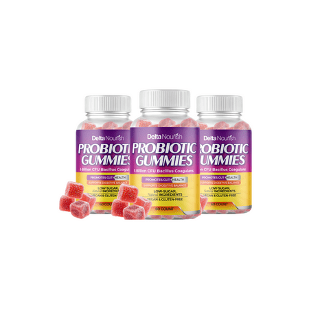 Delta Nourish Probiotic Gummies – Digestive & Immune Support – 5 Billion CFU – Non-GMO & Delicious