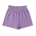 thumbnail image 4 of Gamivast Linen Shorts for Girls Elastic Waist Breathable Summer Shorts with Pockets High Waisted Lightweight Pull on Loose Fit Shorts Beach Vacation Casual Lounge Wear, 4 of 6