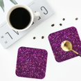 thumbnail image 4 of Honeii Colourful Glitter Print Leather Coaster Set of 4, Ideal for Safeguarding Your Furniture from Drinks Spills and Effortless Cleanup-Square, 4 of 6