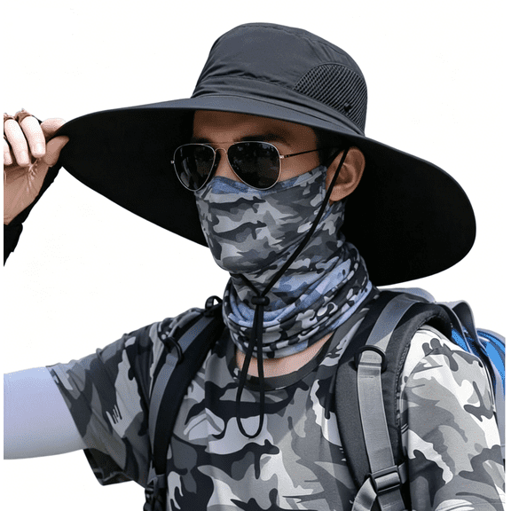 ZOUYAXUAN Unisex Wide Brim Bucket Hat, Waterproof Foldable Sun Hat, Packable Outdoor Hat for Fishing Hiking Beach Gardening