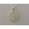 thumbnail image 5 of LBG 925 Sterling Silver Genuine Fiery Opal Large Cluster Pendant Necklace - 16" inch Chain, 5 of 7