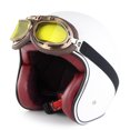 thumbnail image 1 of CARTTOU Demi-Casques de Moto en Cuir Rétro Casque Moto Vintage avec Lunettes, 1 of 7