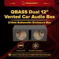 thumbnail image 2 of Open Box Q-POWER Dual 12" Vented Port Subwoofer Sub Box Enclosure, 2 of 10