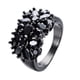 thumbnail image 3 of XWSHYW Adornos Colgantes Anillo Ovalado de Cristal con Flores de Moda Negras, Joyería para Mujeres, Niñas, Cumpleaños, Día de San Valentín, Aniversario, 3 of 4