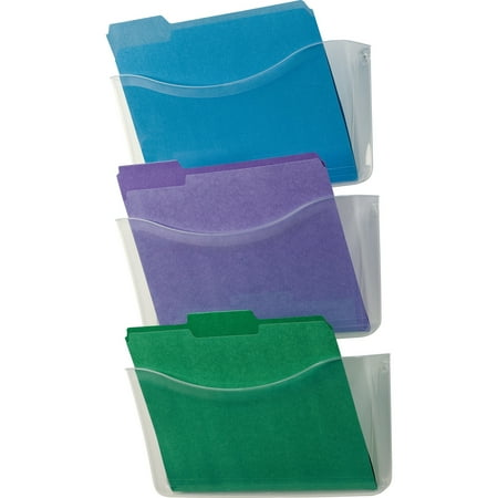 Rubbermaid Unbreakable Wall File Hanger - Rubbermaid, RUB65976ROS, Triple Decker Wall File, Clear