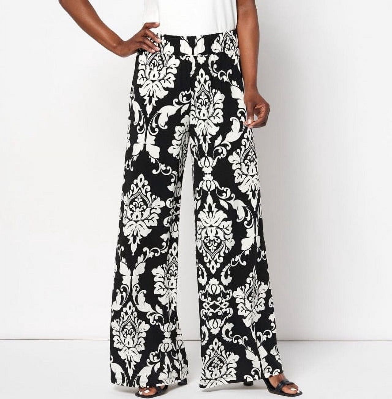 Attitudes by Renee Petite Global Illusions Wide Leg Pants Size