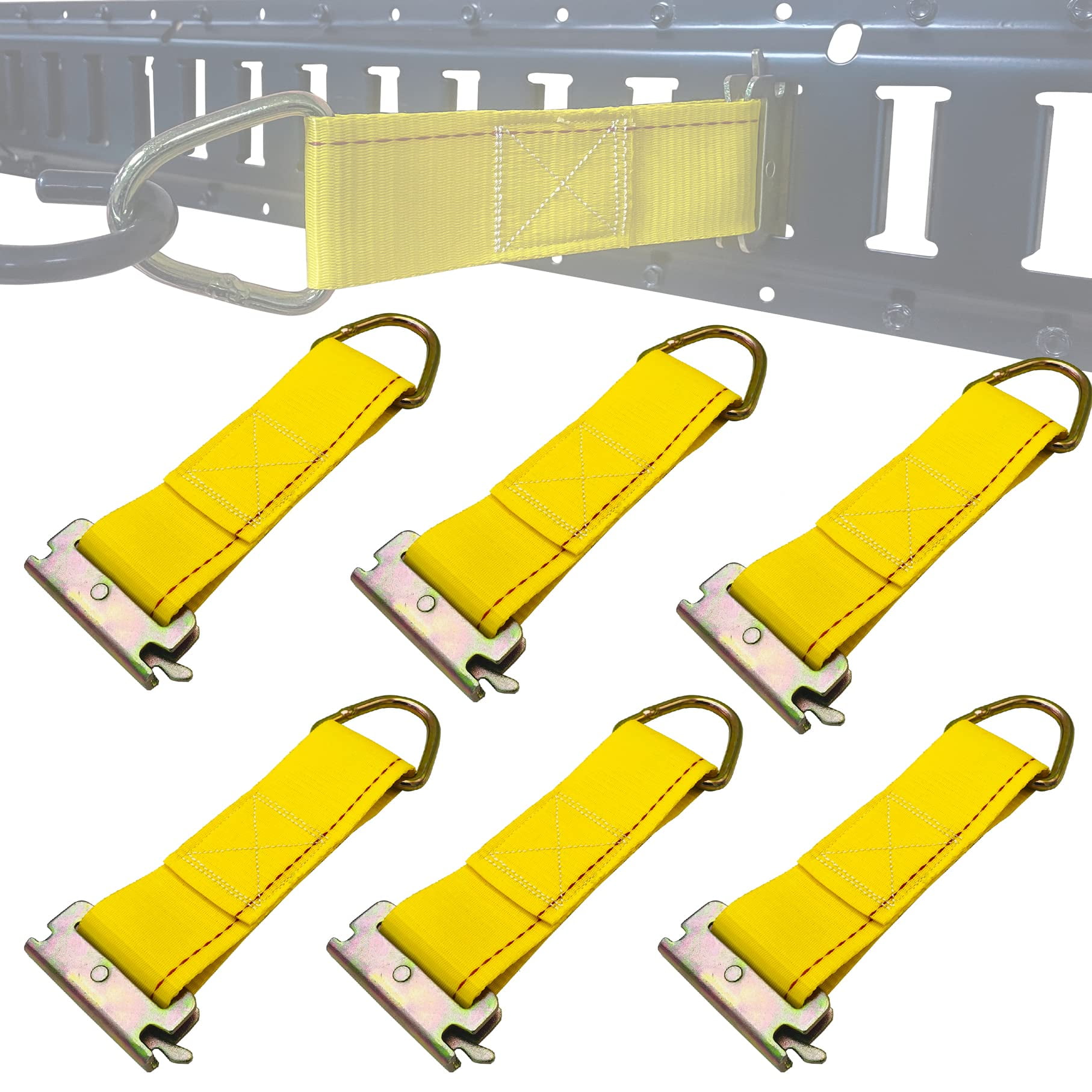 KODIAK STRAPS 6 Pack E Track Rope Tie Off,Heavy Duty Steel Ring and E