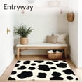 thumbnail image 3 of ODIKA 3'x5' Machine Washable Non-Slip Area Rug, Traditional Ranch House Cow Farmhouse Style Covering High Traffic Rug, Black, 614058, 3 of 7
