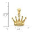 thumbnail image 3 of 14k Yellow Gold Solid Polished Finish Mens Crown Design Charm Pendant, 3 of 3