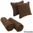 thumbnail image 3 of Blazing Needles 9818-CD-S4-MS-SB Double-Corded Solid Microsuede Throw Pillows with Inserts, Saddle Brown - Set of 4, 3 of 5