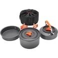 thumbnail image 1 of Yazoeia Camping Cookware Set,6Pcs Outdoor Cookware Setstainless Steel Cookware Set Compact Cooking Sets for Camping Mess Kit Picnic Hiking Travel CJB12-27564, 1 of 9