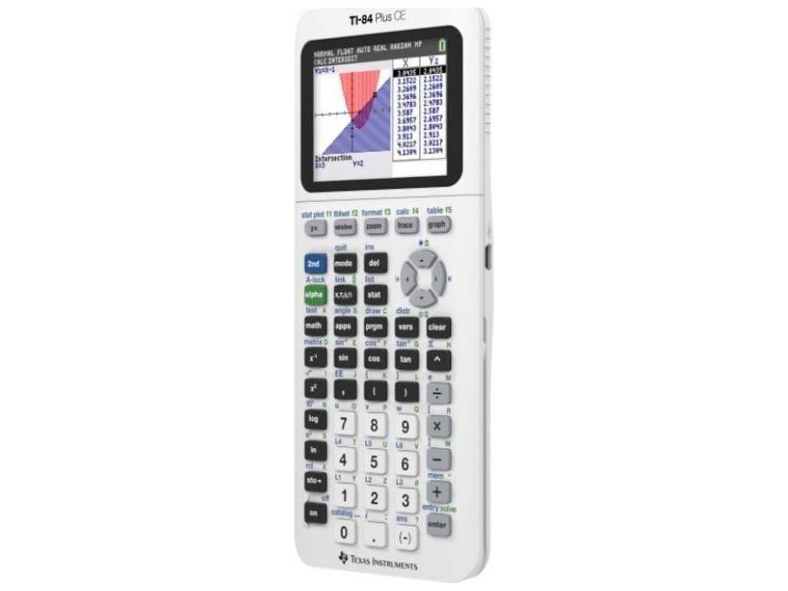 Pre-Owned Texas Instruments TI-84 Plus CE Graphing Calculator, Bright White, with Preloaded Apps, High School and College