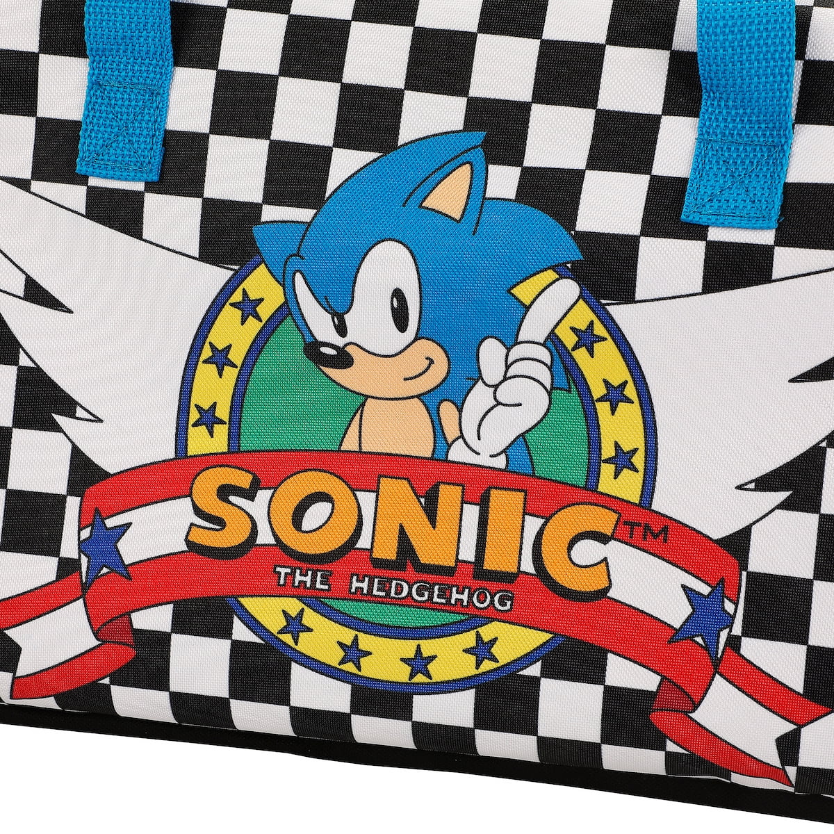 Sonic The Hedgehog Classic 5-Pc Duffle Bag Utility Case Water Bottle Key Chain and Carabiner