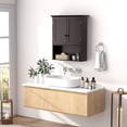 thumbnail image 3 of ZYPPP 28" H x 23.5" W Wall Mount Medicine Cabinets with Adjustable Shelf and 2-Door for Bathroom Laundry Living Room-Brown, 3 of 8