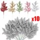 thumbnail image 2 of 10/5 piezas de plantas artificiales, ramas de pino, hojas doradas con purpurina navideña, decoración para árbol de Navidad, colgante para decoración del hogar, 2 of 5