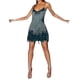 thumbnail image 1 of Vestido ajustado con plumas y lentejuelas y flecos para mujer, 1 of 3