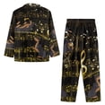 thumbnail image 4 of Kuiaobaty Music Note Print Pajamas Set for Womens Ladies Long Sleeve Lounge Set with Button Down Sleepwear Long Pants Trousers Set 2 Pcs Lounge Pajama Sets for Women, Size XL, 4 of 7