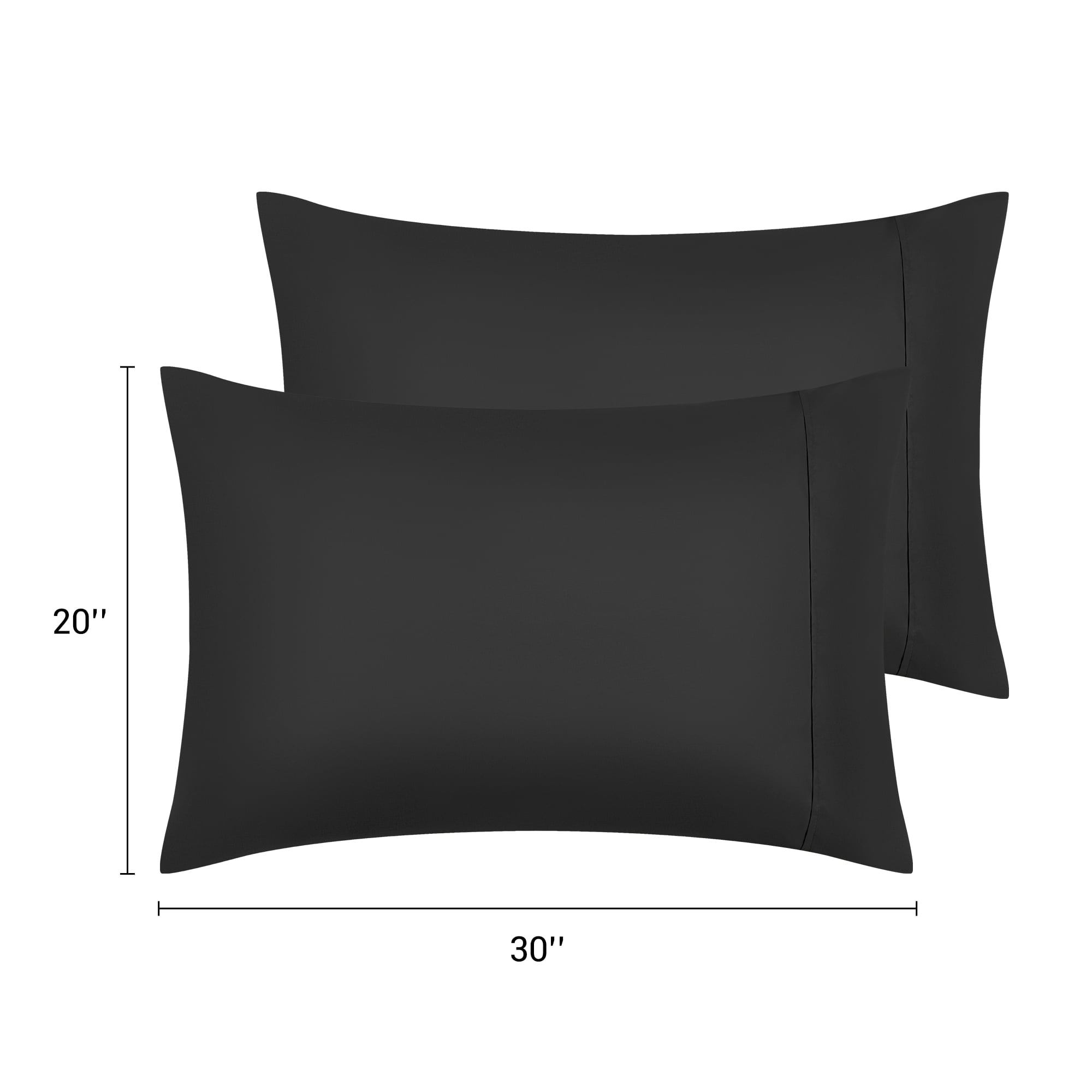 Unique Bargains Pillow Cases with Envelope Closure Pillow Covers 2 pcs Queen Black