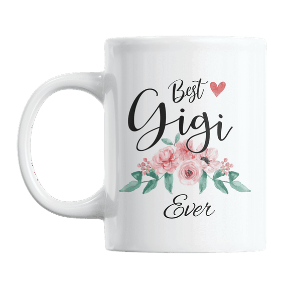 Best Gigi Ever, Cute Watercolor Floral Print Mothers Day Coffee & Tea Gift Mug (11oz)