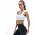 thumbnail image 3 of Sujetador deportivo de un solo hombro para mujer Sujetadores de entrenamiento, 3 of 5