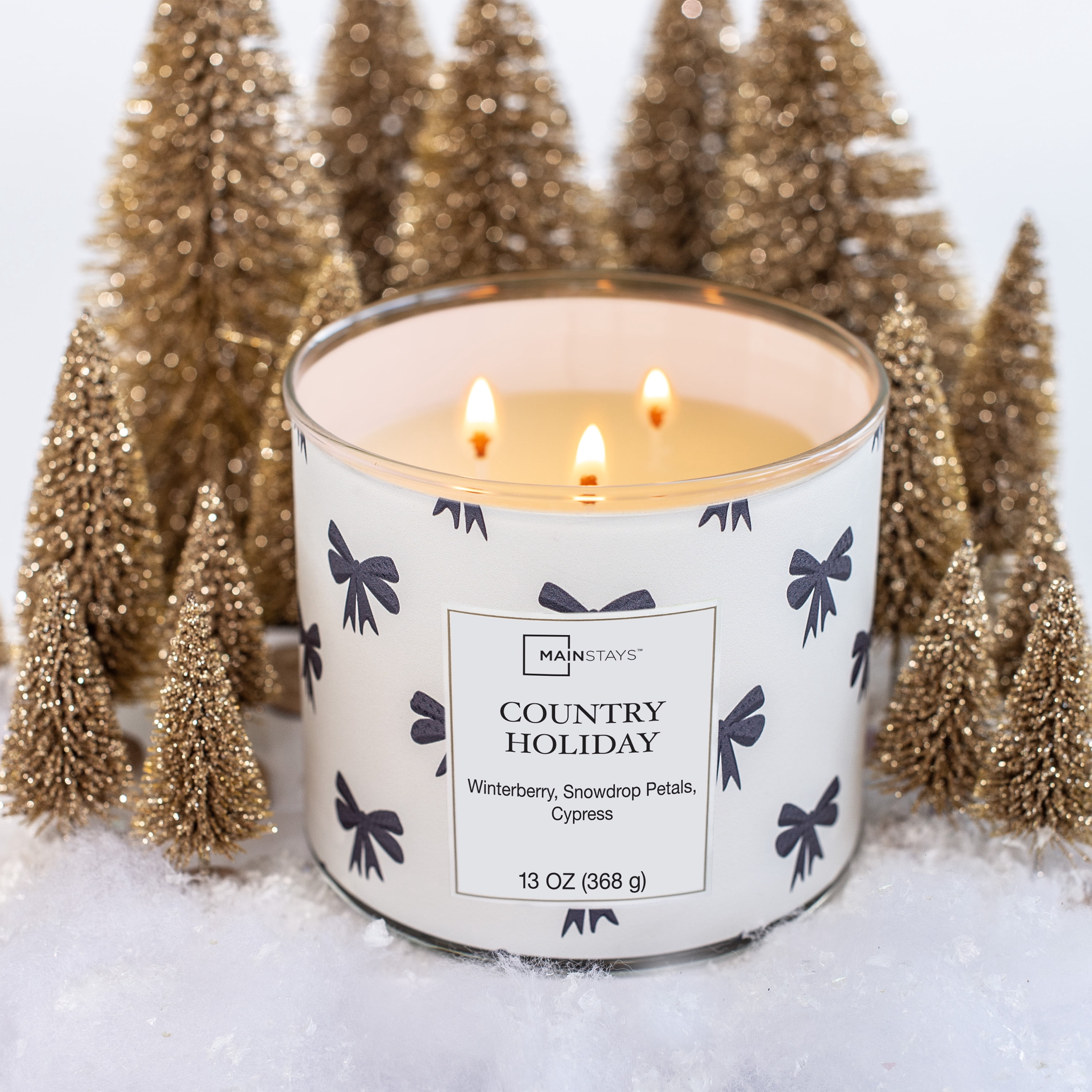 Mainstays Country Holiday Scented 3- Wick Candle, 13 oz.