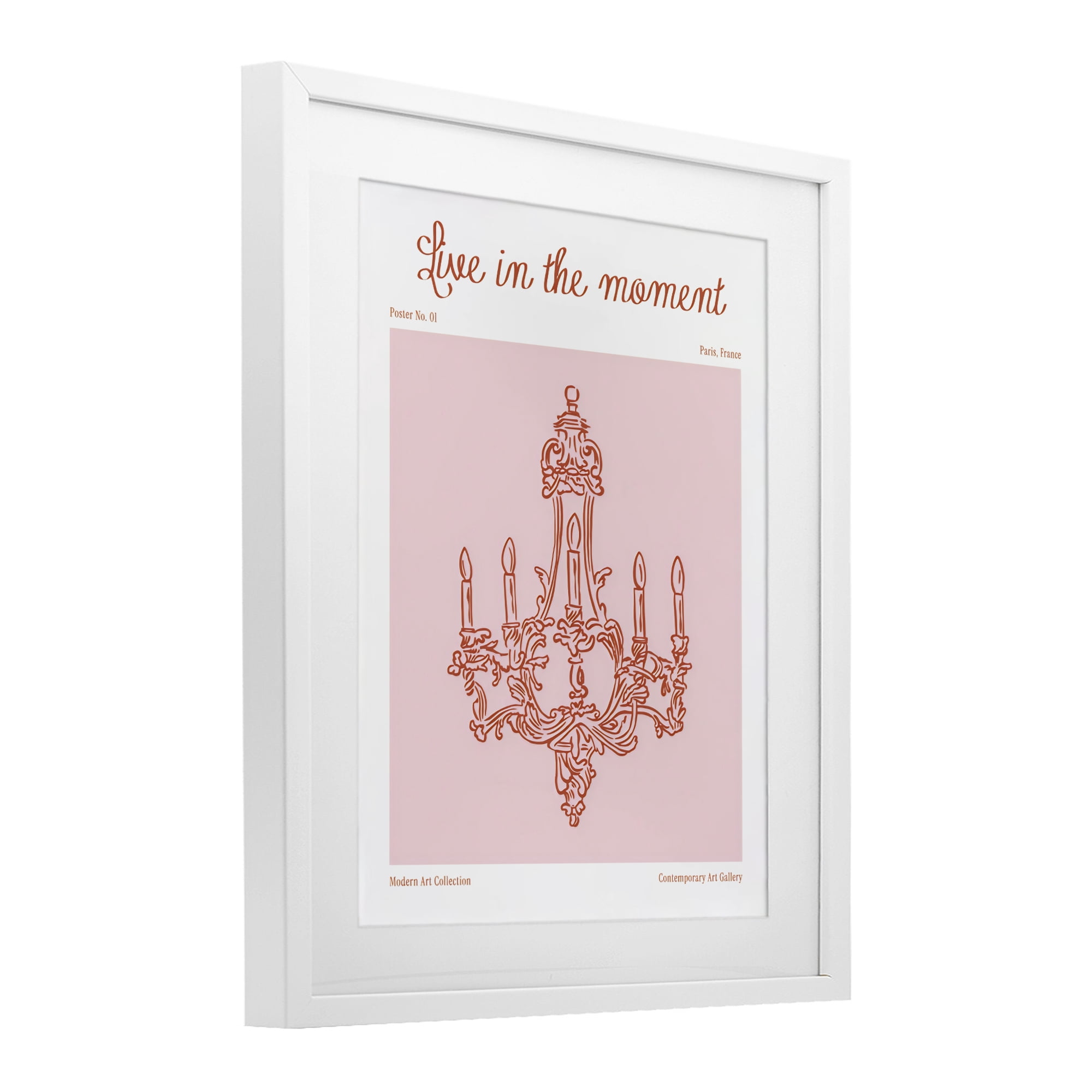 Stupell Industries Live In The Moment Chandelier White Framed Print Under Glass, design by The Prints Vibe