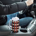 thumbnail image 4 of Yayeee 30oz Stainless Steel Tumbler with Straw and Handle Double-Wall Insulated Travel Water Bottle, Vibrant Red Tartan Pattern, 4 of 8