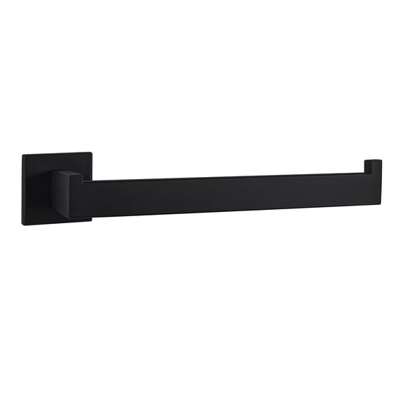 Lexora Home Bagno Lucido Stainless Steel Towel Holder in Matte Black