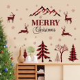thumbnail image 4 of Adhesivo De Pared Con Texto En Inglés "Merry Christmas", Color Rojo Y Negro, Diseño De Búfalo, Árbol, Ciervo, Ventana, Nieve, Extraíble, Decoración Del Hogar, Mural De Despegar Y Pegar Para Suministro, 4 of 5