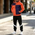 thumbnail image 4 of Lyrehush Casual Outfits for Men Color Block Pullover Hooded Sweatshirt with Jogger Pants Tracksuits, 4 of 5