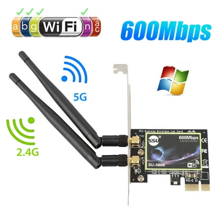 EEEkit 600Mbps Bluetooth Wi-Fi Adapter 2.4G/5G Wireless Dual Band Network Card for Desktop Win XP/7/8/10/8.1,802.11