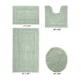thumbnail image 2 of Better Trends Bathroom Rugs 4 Piece Set 100% Cotton Soft Seat Covers, Water Absorbent, Reversible, Machine Washable for Bathroom Decor Toilet Base Contour, Lid Cover Dark Sage Lux Collection, 2 of 4
