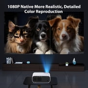 Kanstar Native 1080P Projector with 5G WiFi and Bluetooth, 500 ANSI Outdoor Portable Movie Projector for Home Theater