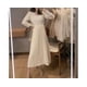 thumbnail image 1 of Dnzceghtig Vestido de Punto Vestido de suéter Retro Informal de Manga Larga para Mujer $ Vestido de Estilo Maduro Ligero para Mujer de Moda de otoño e Invierno - L, 1 of 3