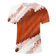 thumbnail image 4 of Fnnxeal Mens Orange 3D Abstract Print T-Shirts Vibrant Graphic Tee Casual Short Sleeve Athletic Summer Tops Polyester Spandex Big and Tall M to 5XL,Size L, 4 of 4